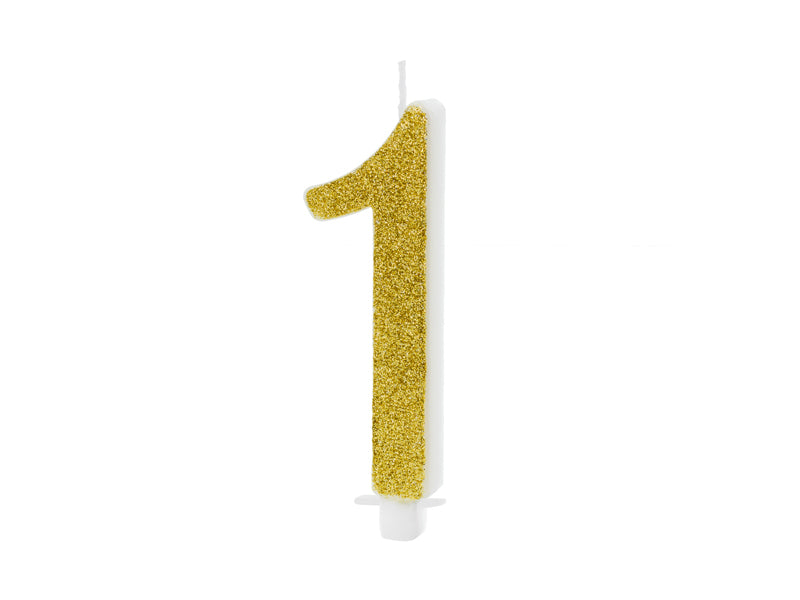 Zahlenkerze gold 1