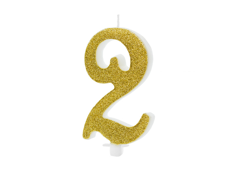 Zahlenkerze gold 2