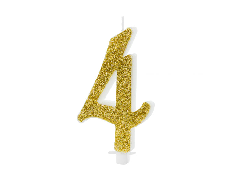 Zahlenkerze gold 4