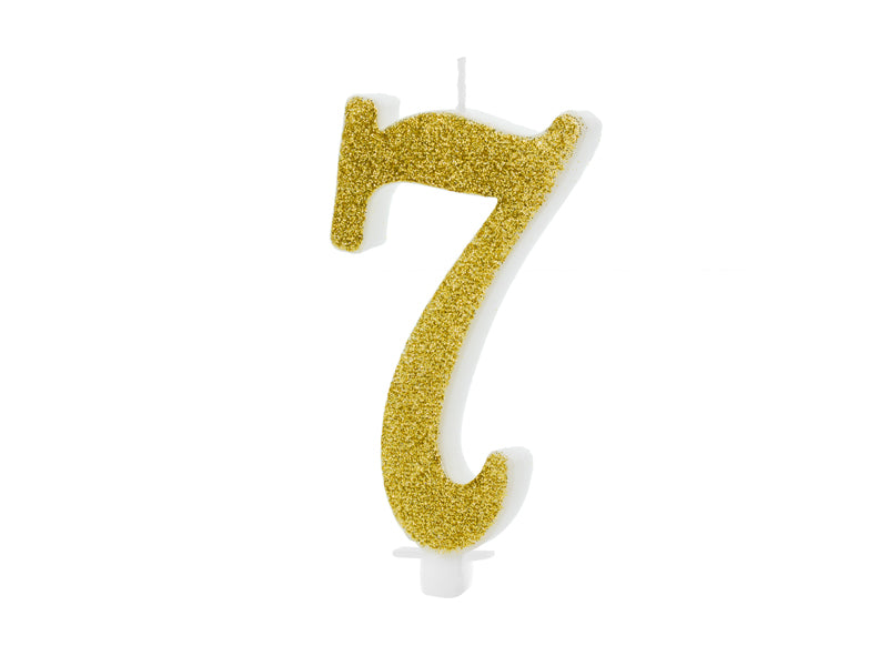 Zahlenkerze gold 7
