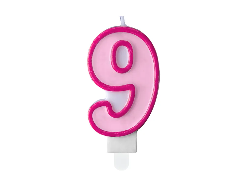 Zahlenkerze pink 9