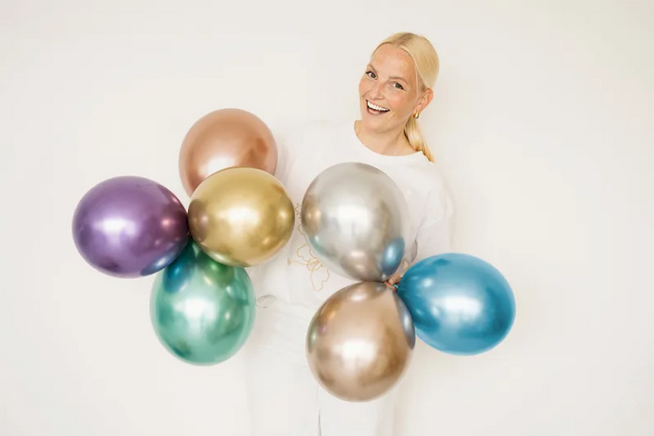 Luftballons Blau Metallic PartyDeco