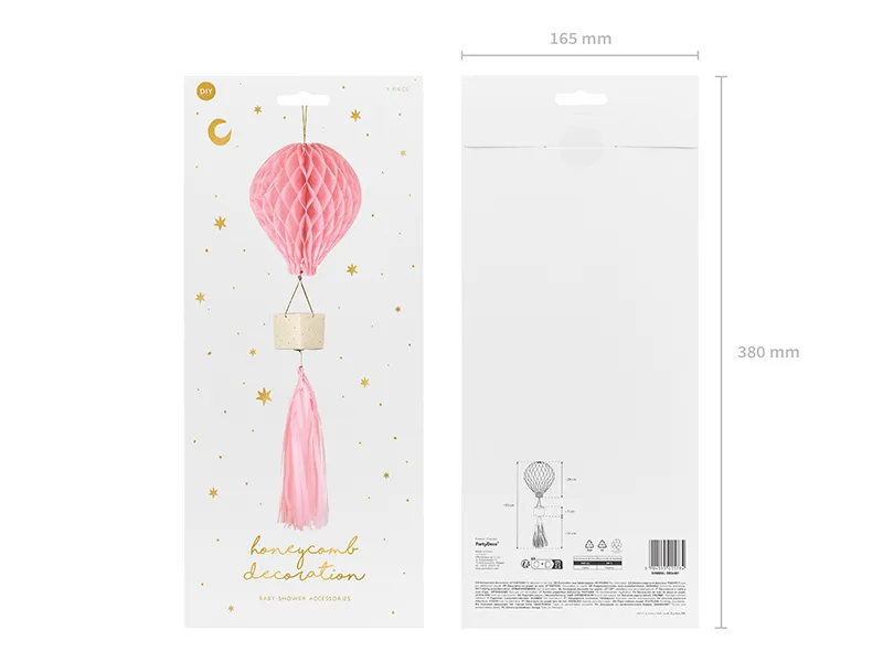 Heissluftballon Wabenball rosa