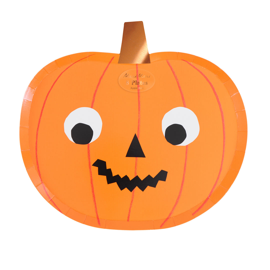 Halloween Kürbis Pappteller Meri Meri