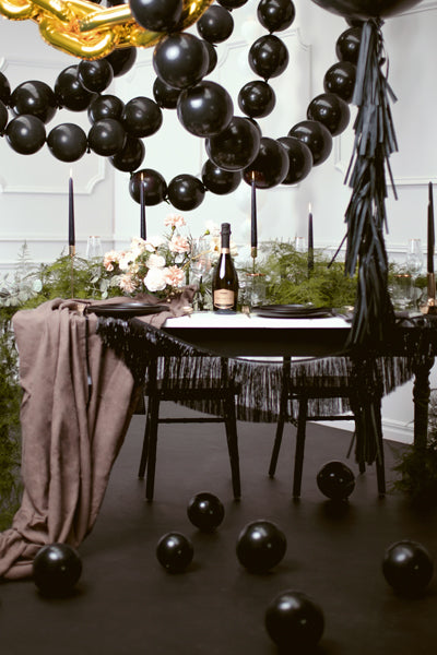 Fransengirlande schwarz PartyDeco