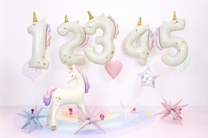 Zahl 2 Einhorn Folienballon PartyDeco