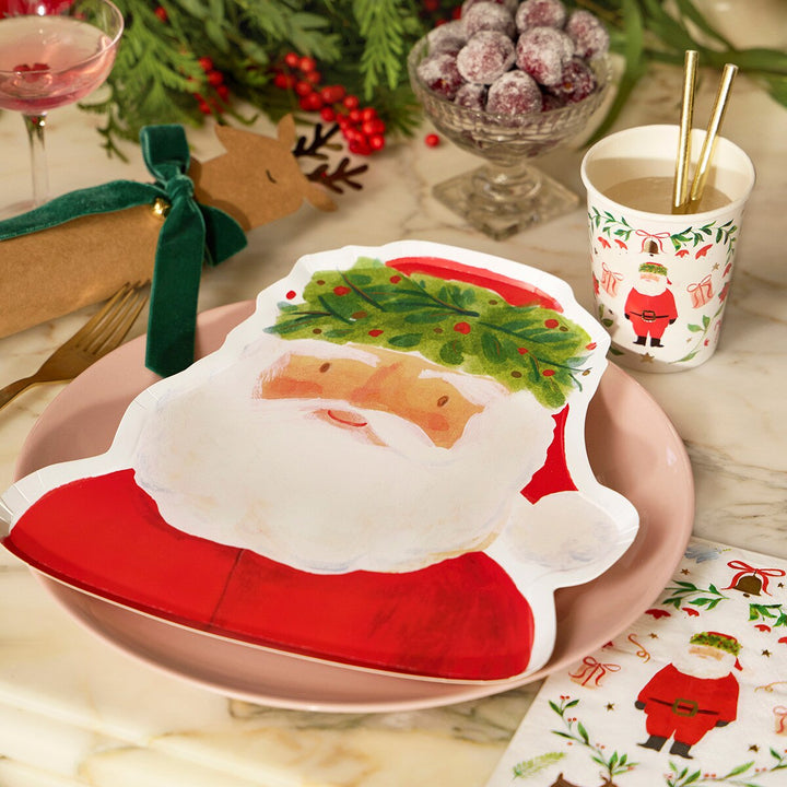 Happy Santa Figur Pappteller Meri Meri