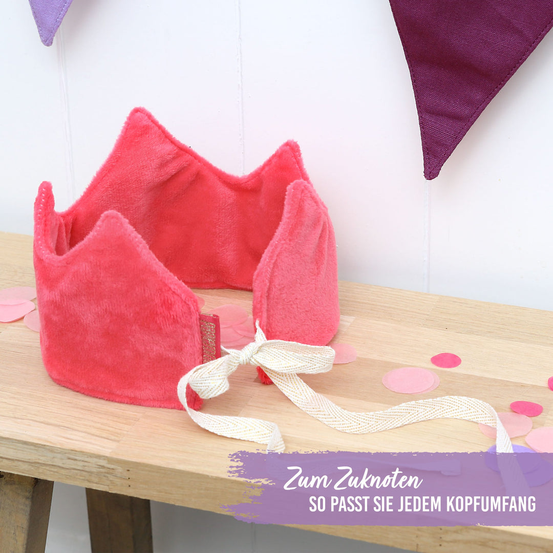 Geburtstagskrone mit Buttons - pink