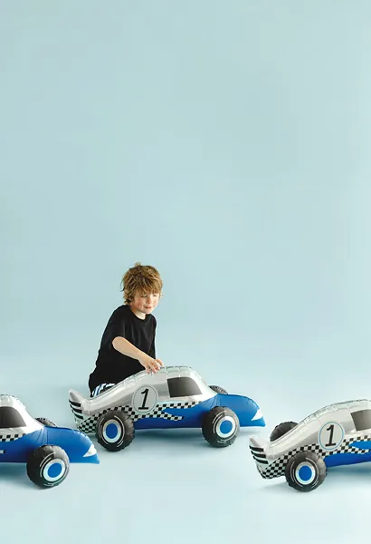 Rennwagen Folienballon blau